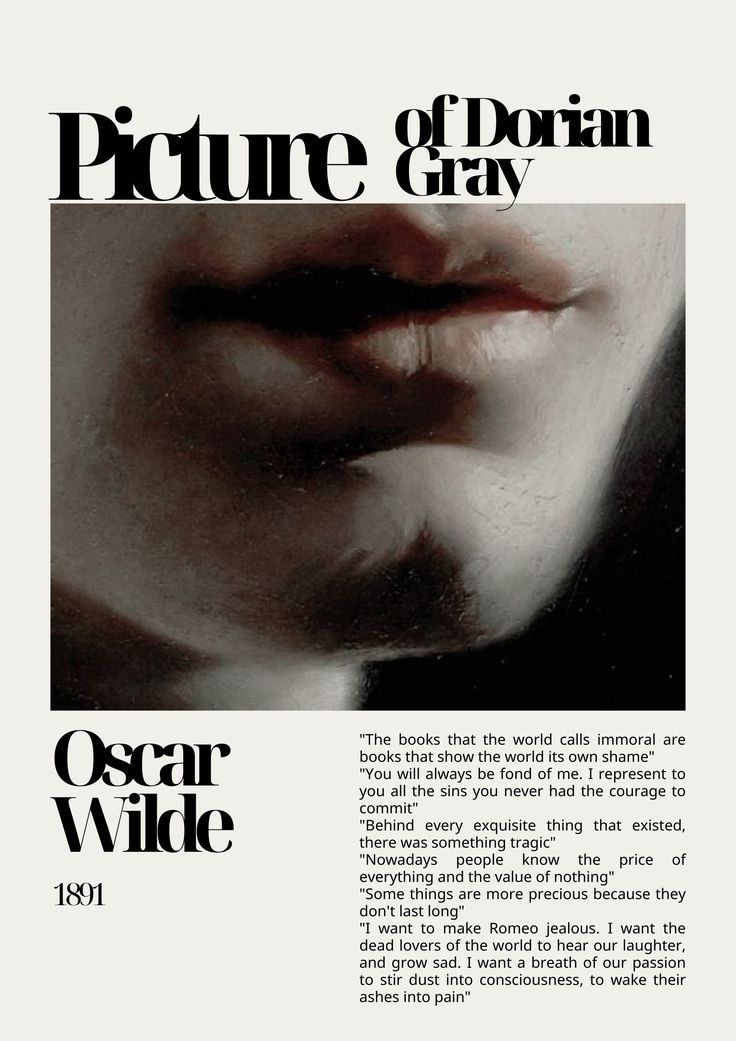 Oscar Wilde poster with quotes from The Picture of Dorian Gray