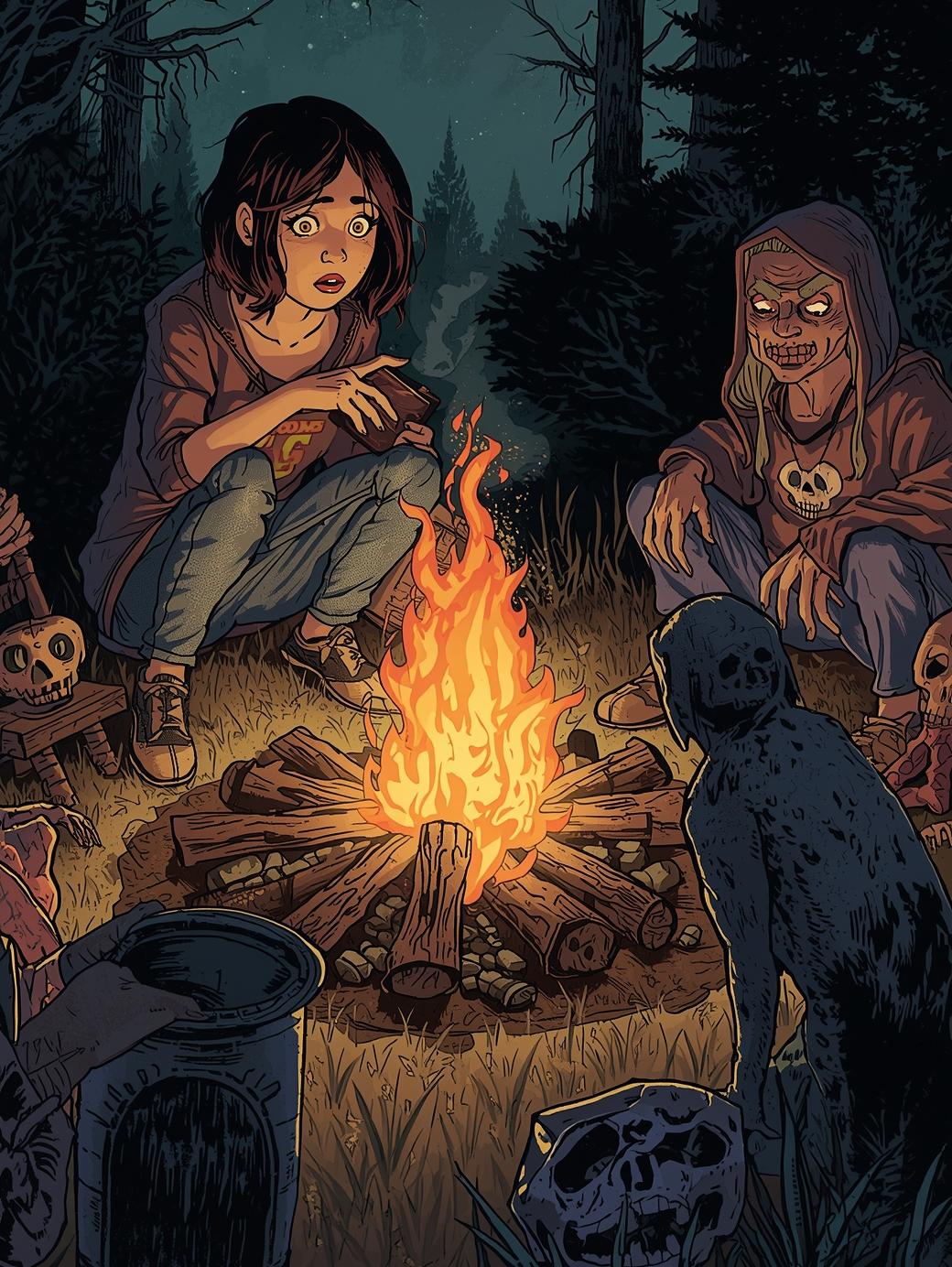 Campfire in the forest